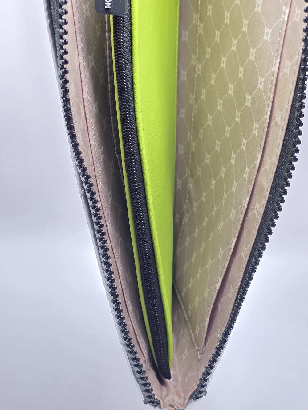 BCBGeneration Quilted Metallic Silver Zip Pouch - Picture 8 of 10